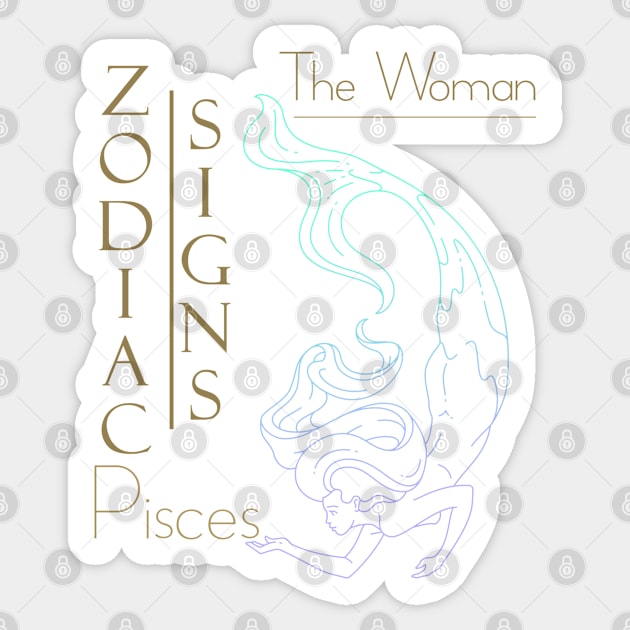 The woman Pisces Sticker by KrasiStaleva